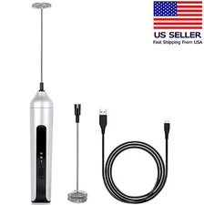 Electric Milk Frother Handheld Whisk Rechargeable Battery Automatic Foam Maker