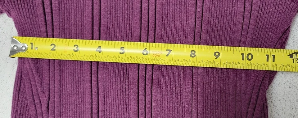 WHBM White House Black Market Plum Purple Turtleneck Size Lg Button Details - Image 4 of 4