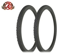 ALTA Bicycle 26" x 1.75" All Black (2) H-813 MTB Knobby Bicycle 26" Tires