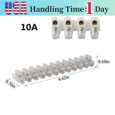 10PCS 12 Position Dual Row Terminal Strip Screw Terminal Barrier Block 10 Amp