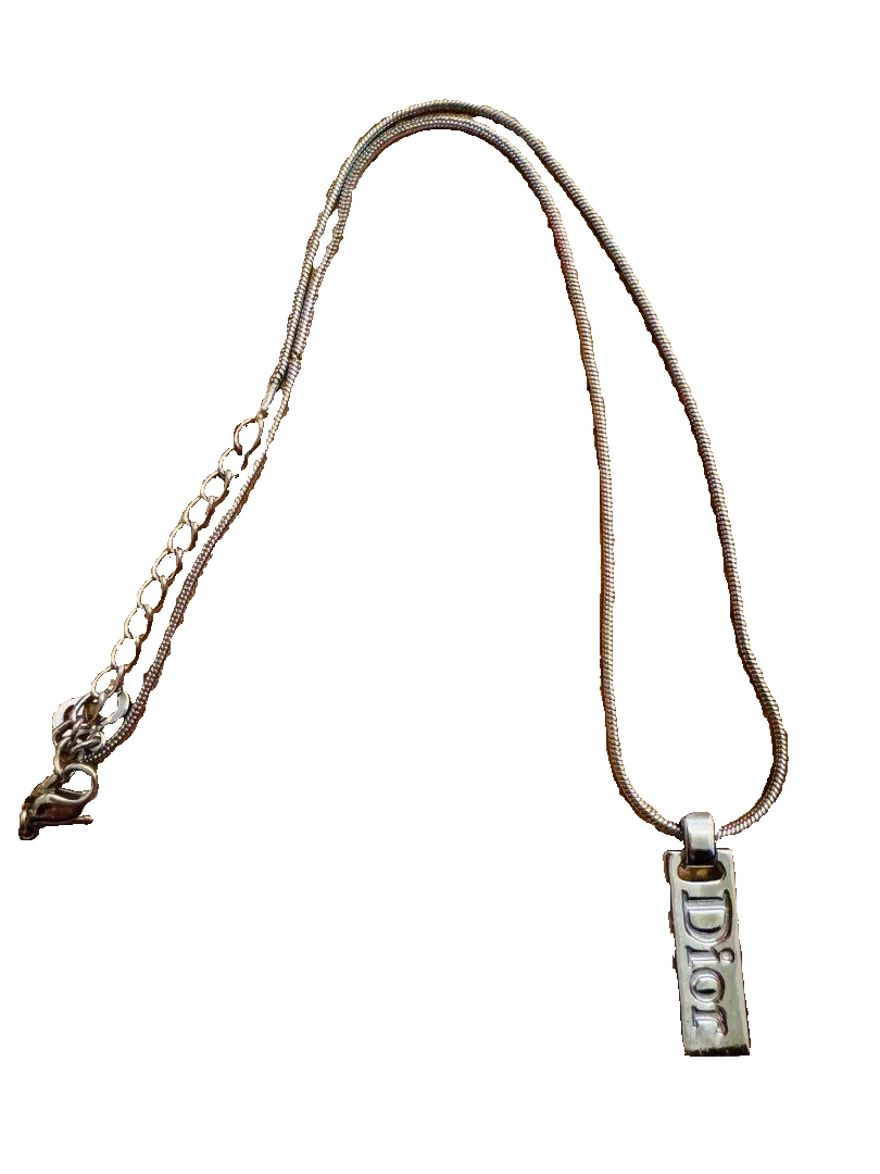 Collana Christian Dior Logo Argento Donna