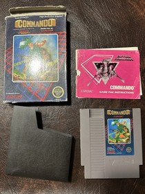 Commando NES Nintendo Cartridge Box Manual Authentic