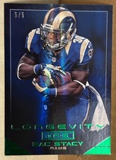 2014 PANINI ROOKIES & STARS ZAC STACY SSP EMERALD #’d 5/5 HOLO PARALLEL RAMS