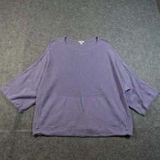 J Jill Sweater Womens Small Lavender Kimono Knit Cotton Cashmere Half Sleeve