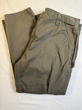 Carhartt Washed Utility Work Pants Mens 42x30 Relaxed Fit Olive B324 DFE. ECU