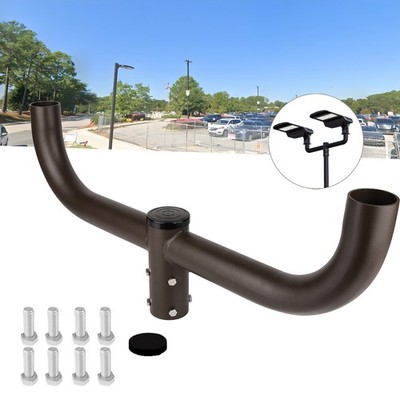 180 Degree Double Bullhorn Bracket with 2 tenons  for 2 LED Steet Pole Lights
