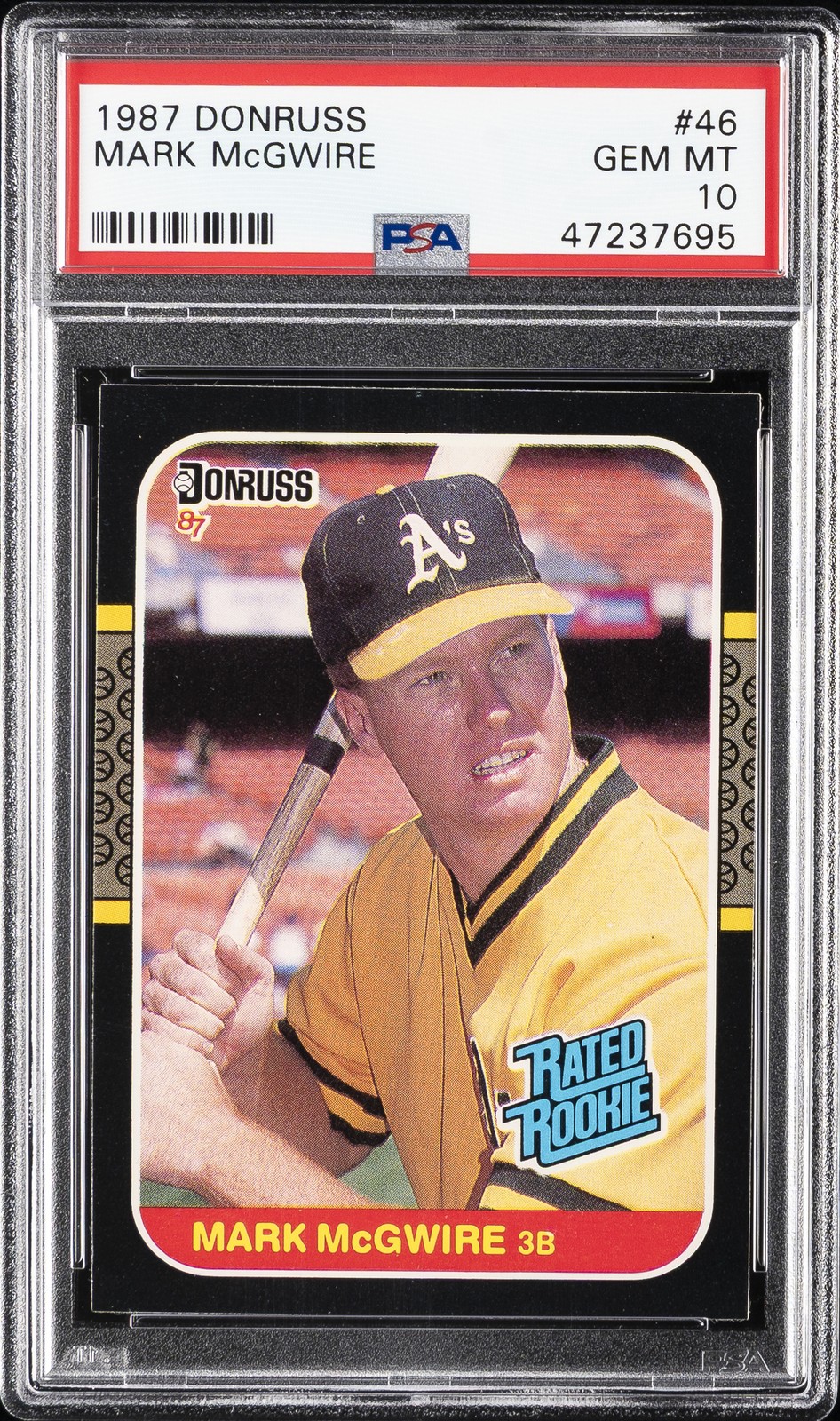 1987 DONRUSS #46 MARK MCGWIRE PSA 10