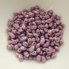 2x5mm SuperDuo Beads Chalk Vega Luster 10 grams Czech Glass Beads