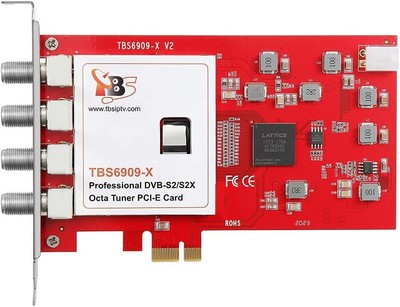 8 Tuner PCIe Satellite TV Card DVB-S/S2/S2X Live TV Capture Receiver