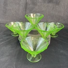 Vintage Uranium Depression Glass Sherbet Bowl Footed By Federal 4”