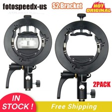 US 2 Godox S2 Flash Holder Bracket S-type Bowens Mount Lamp Fr Speedlite Softbox