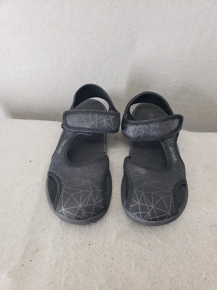 Teva Tidepool Youth Boys Sandals 2 Black Geometric Water Outdoors Comfort Shoes - Image 2 of 4