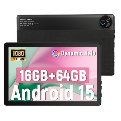 Tablet 10.1 inch 16GB ROM 64GB RAM WIFI Android 15 Bluetooth IPS LCD TouchScreen