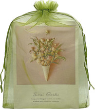50 Pack Sheer Olive Green Organza Gift Bags 8X12 Inch Large Mesh Drawstring Gift