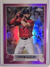 Connor Wong RC 2022 Topps Chrome Pink Refractor Boston Red Sox #39 Rookie Card. rookie card picture