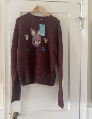 Zara Harry Lambert Intarsia Bunny Rabbit Sweater Unisex Size M