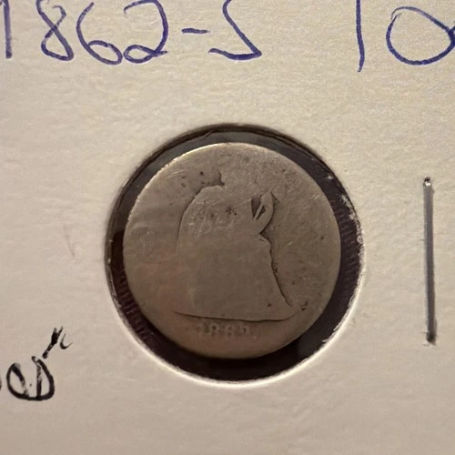 1862-S Seated Liberty Dime — photo from the most recent tracked eBay sale