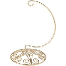 Small 6"H x 4"W Ornate GoldToned Ornament Display Stand Tree Accessory
