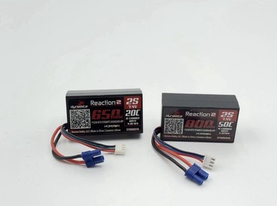 2x Dynamite Reaction 2 2S LiPo Battery 7.4V Great Shape