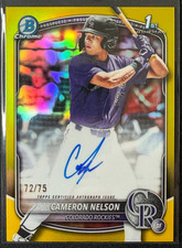 2025 Bowman Draft 1st Cameron Nelson Yellow Refractor Auto /75