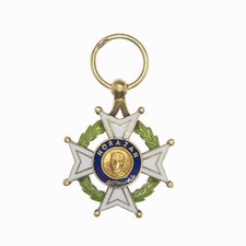 HONDURAS Medalla Miniatura de la Orden de Francisco Morazán en Oro y Esmalte.