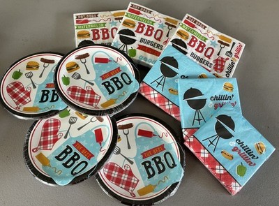 BBQ Party Decorations Plates Napkins Paper Picnic Supplies *End of Summer Sale!*