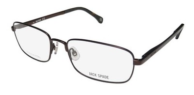 NEW JACK SPADE KENT EYEWEAR FULL-RIM MENS RECTANGULAR BROWN METAL 53-17-140 05BZ