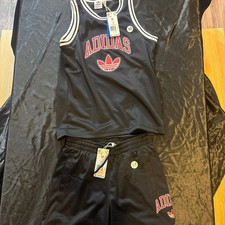 NWT Adidas Originals Boys Varsity Mesh Basketball Tank and Shorts Set