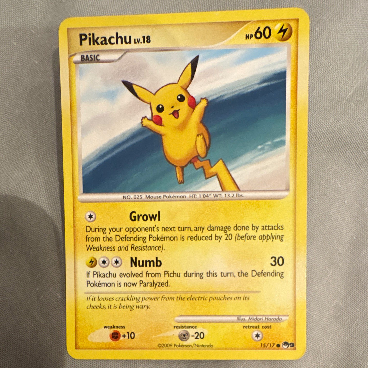 Pokémon TCG Pikachu 15/17 POP Series 9 Promo Regular Common Basic English 2009