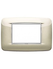 Vimar Placca 3 Posti Eikon Champagne Metallo