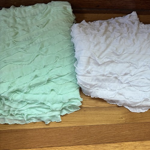 Unbranded Frilly Photo Prop Blankets Covers White Mint Green Backdrop