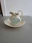 Vintage McCoy Pottery Clipper Ship Pitcher &bowl  Basin Nautical Ivory Blue 1940