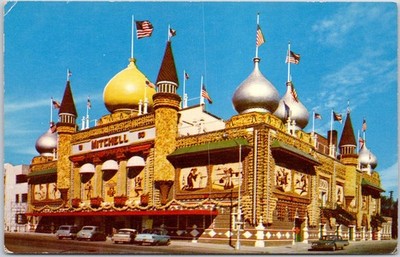 Vintage Mitchell South Dakota Corn Palace Postcard Color Photo 1961