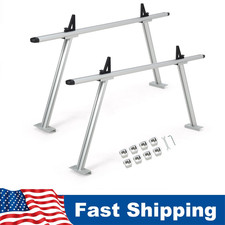 800lb Adjustable Aluminum Pick Up Truck Bed Ladder Rack Carrier 17-29 Width