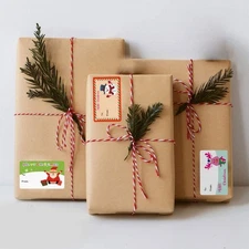 500Pcs Christmas Decorative Sticker Adhesive Holiday Wrapping Labels 5x3.8cm