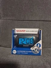 Sharp SPC483A Digital Alarm Clock Black, Battery-Operated, Traveling