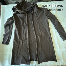 GAP CARDIGAN HOODIE OPEN FRONT DARK BROWN Women's Size Medium