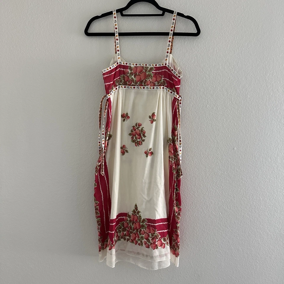Anna Sui Dress Size 2 Strawberry Shortcake Fruit babydoll boho Festival Peasant - Image 2 of 4