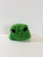 Mini Crochet Green Frog Handmade Cute Amigurumi Stuffed Animal Plush Frog