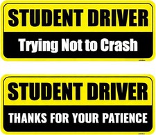 3PCS Student Driver Magnet for Car, Reusable Magnetic Bump Color: Yellow-black