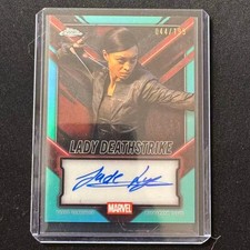🍎PG 2025 TOPPS CHROME DEADPOOL AQUA AUTO JADE LYE AS LADY DEATHSTRIKE /199