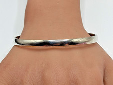 Vintage Sterling Silver 5mm Bangle Bracelet 8"