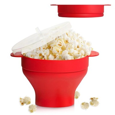 FORYNXHWIN Mikrowelle Popcorn Maschine - Faltbare Silikon Heißluft Rot 