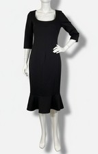 Dolce & Gabbana Women's Black Solid Square Neck 3/4 Sleeve Dress Size 40