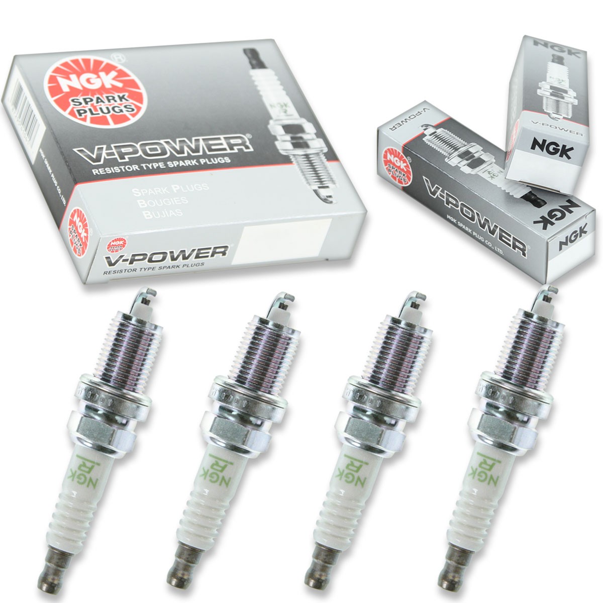 4 pcs NGK V-Power Spark Plugs for 1992 Plymouth Colt 1.8L L4 - Engine Kit ro