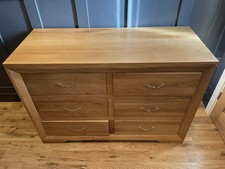 Oak Furniture Land Bevel 6 Draw Chest Of Draws