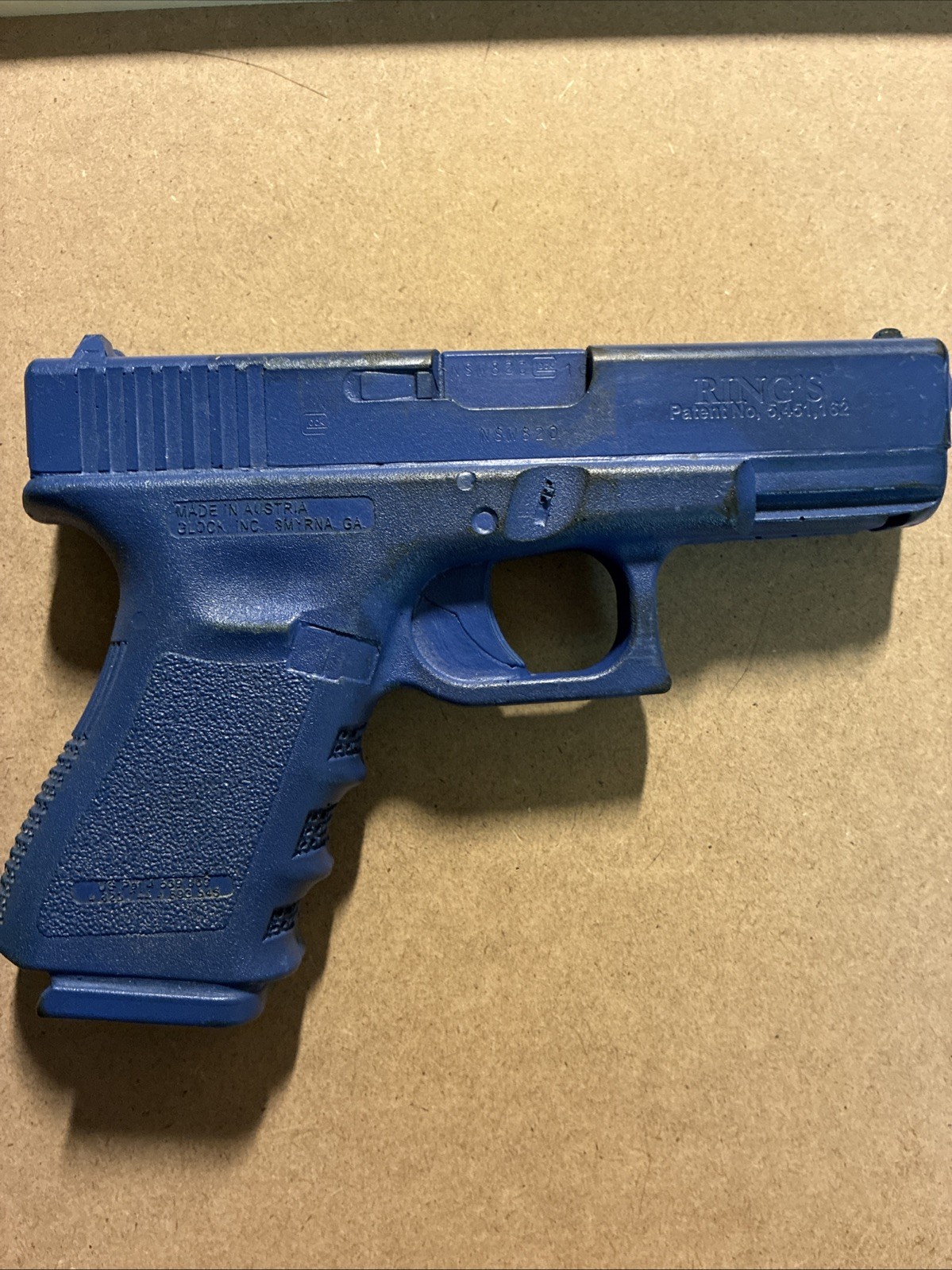 Rings Blue Gun Glock 19 9x19 Training Mold For Holsters