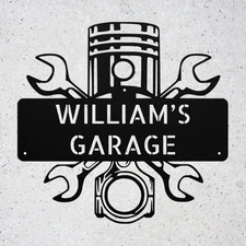 Personalized Garage Metal Wall Art Sign Custom Workshop Mechanic Repair Signs