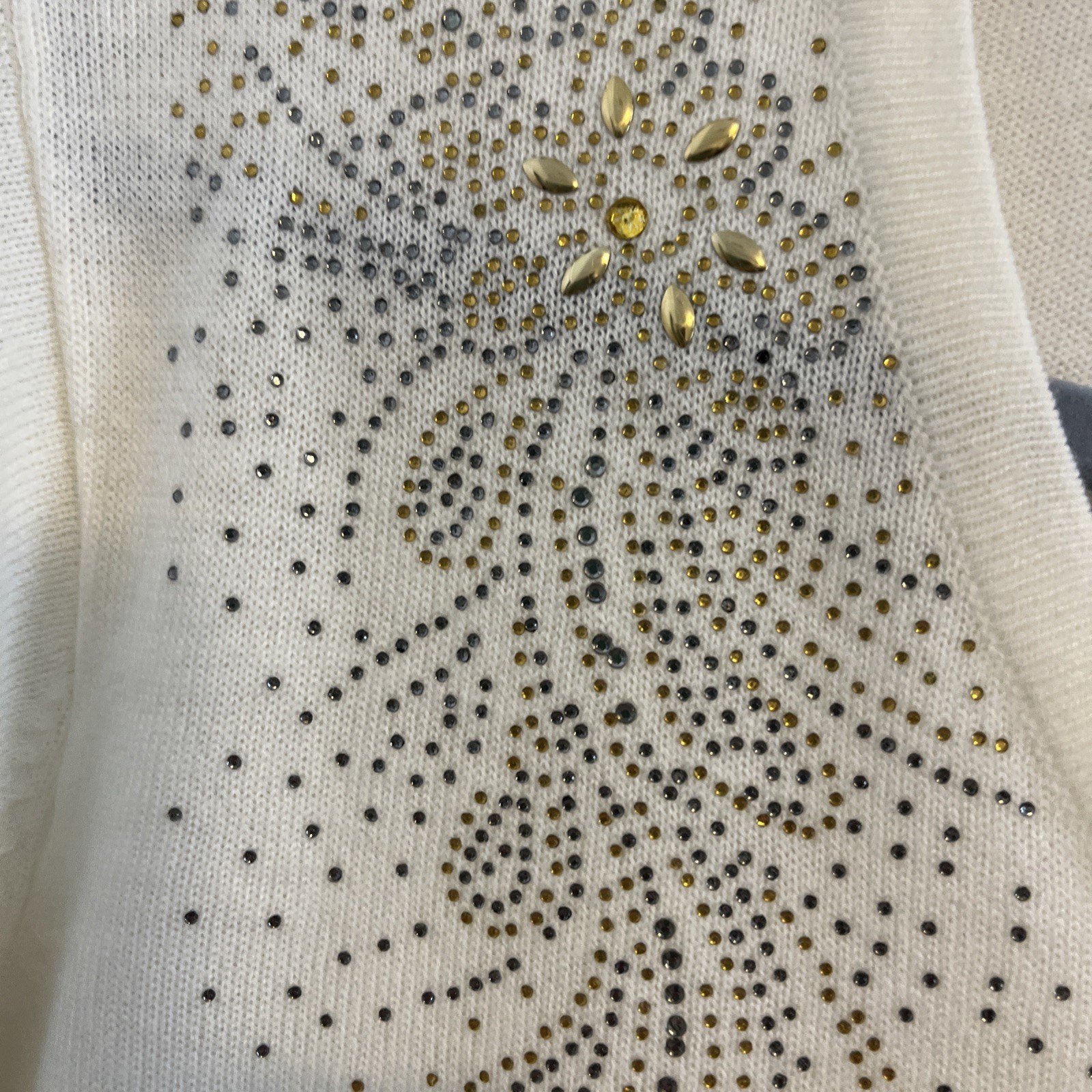 Cathy Daniels Women's XL off White Sweater With Embellishments. NWT 3/4 Sleeve thumbnail 4