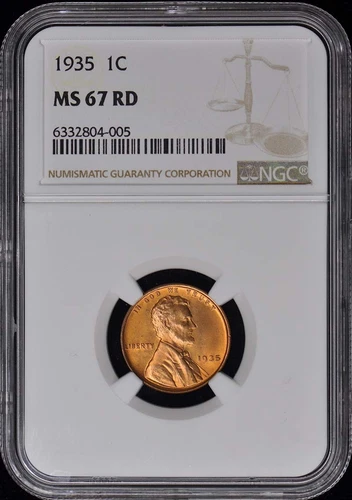 1935 Wheat Reverse Lincoln Cent 1C NGC MS67RD